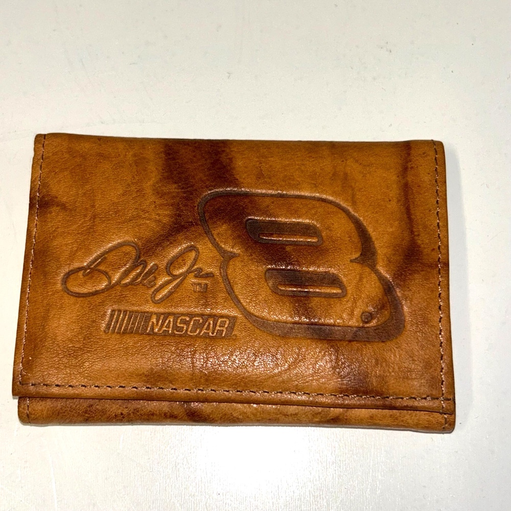 VTG Dale Earnhardt Jr #8 Leather Tri -Fold Beige Wallet Rico New